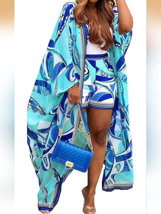 Other - NWT QegarTop Kimono Shorts Set for Women Two Piece